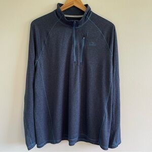 L.L. Bean Men's Quick Dry Trail Tee 1/4 Zip Pullover Blue Size Large